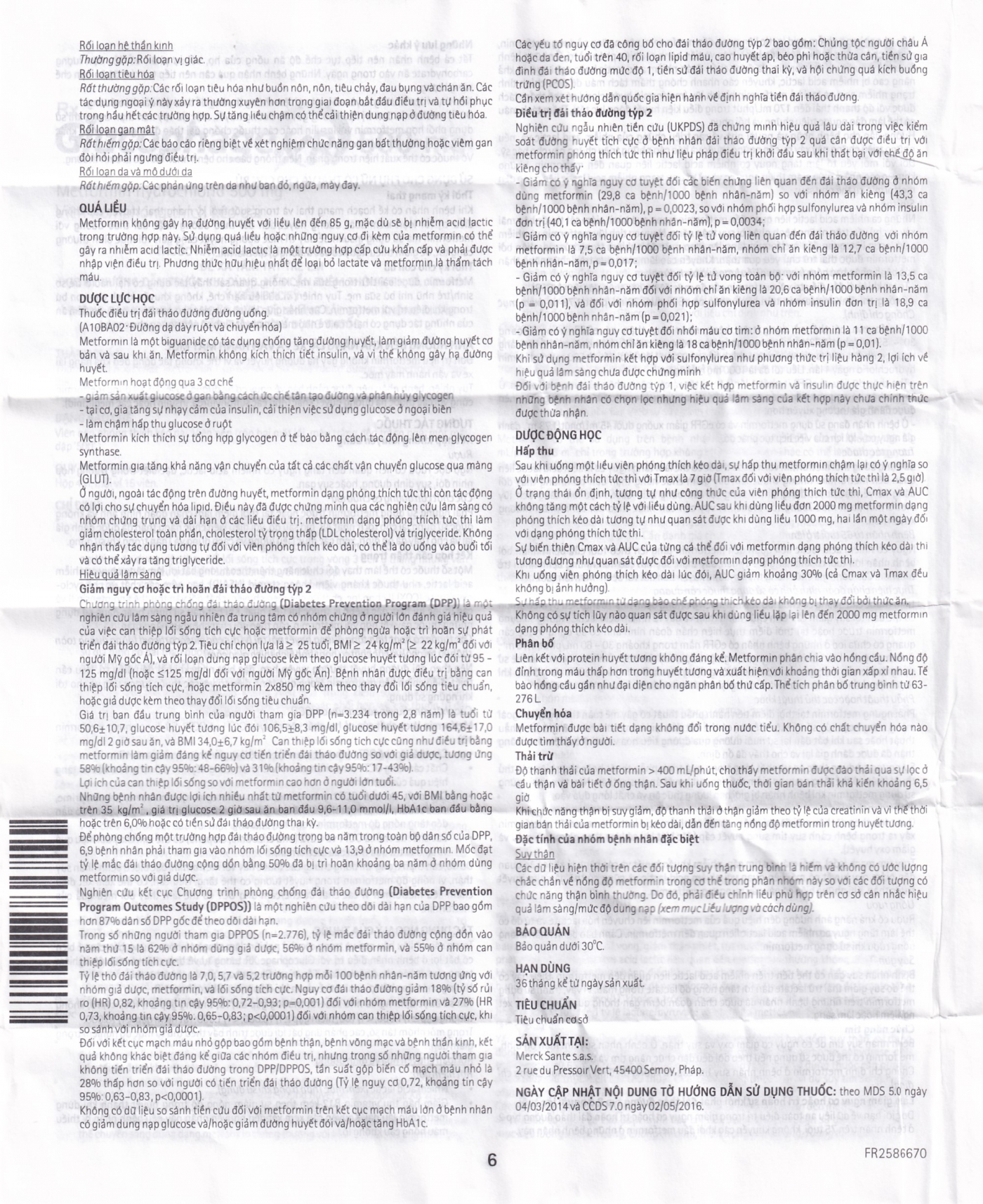 Thuốc Glucophage XR 500mg Merck điều trị tiểu đường típ 2 (4 vỉ x 15 viên)