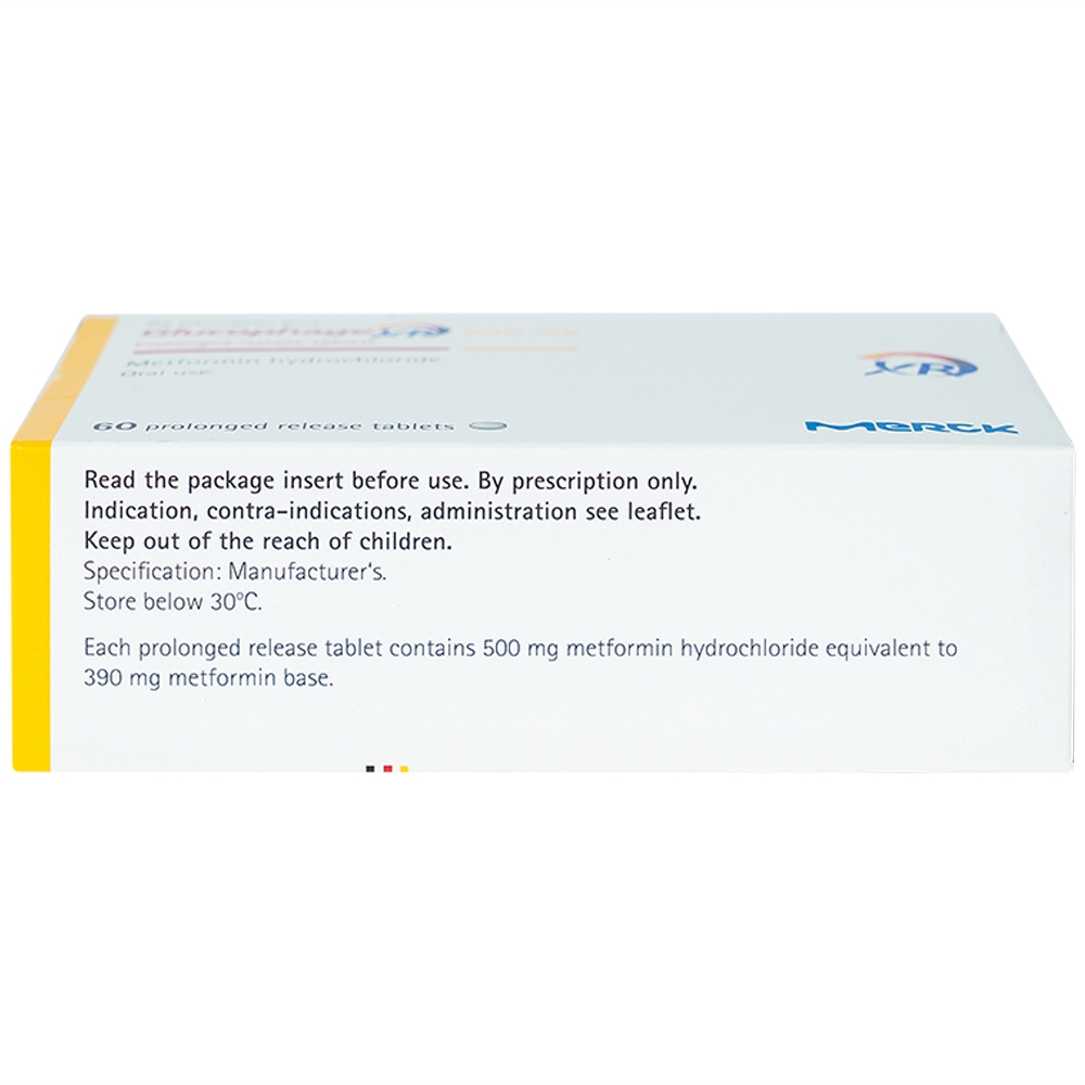 Thuốc Glucophage XR 500mg Merck điều trị tiểu đường típ 2 (4 vỉ x 15 viên)