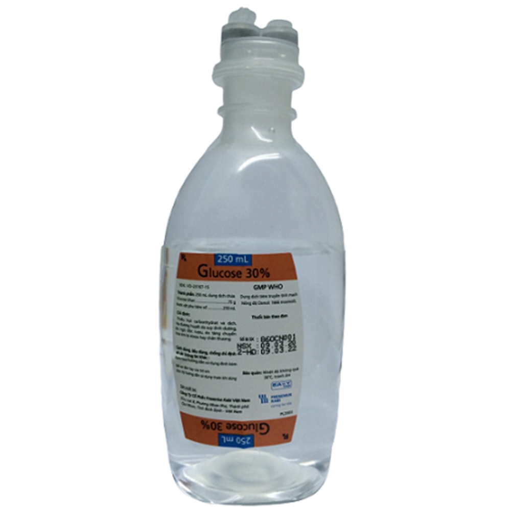 Dịch truyền Glucose 30% Fresenius Kabi điều trị hạ đường huyết (30 chai x 250ml)