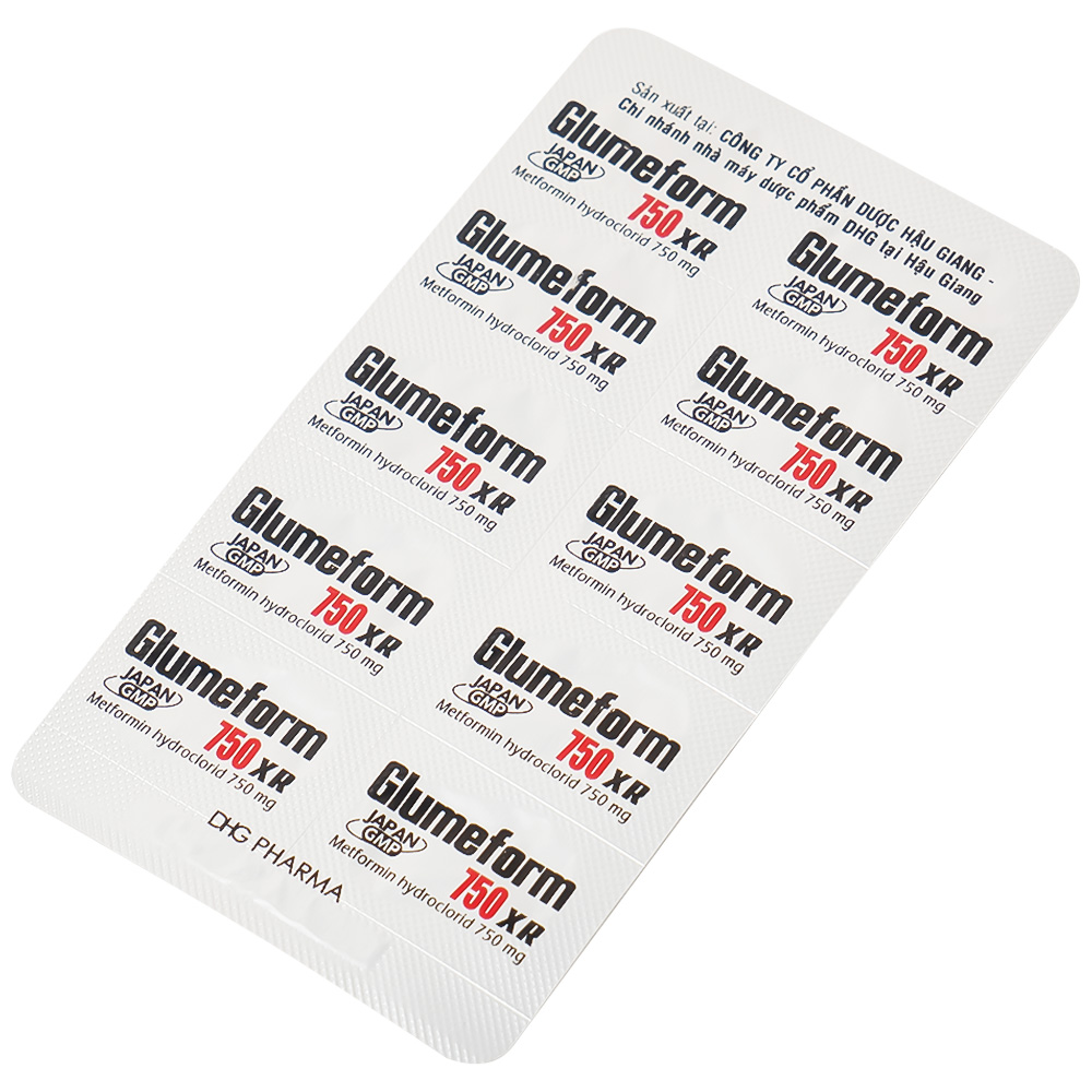 Thuốc Glumeform 750 XR DHG điều trị đái tháo đường típ 2 (3 vỉ x 10 viên)