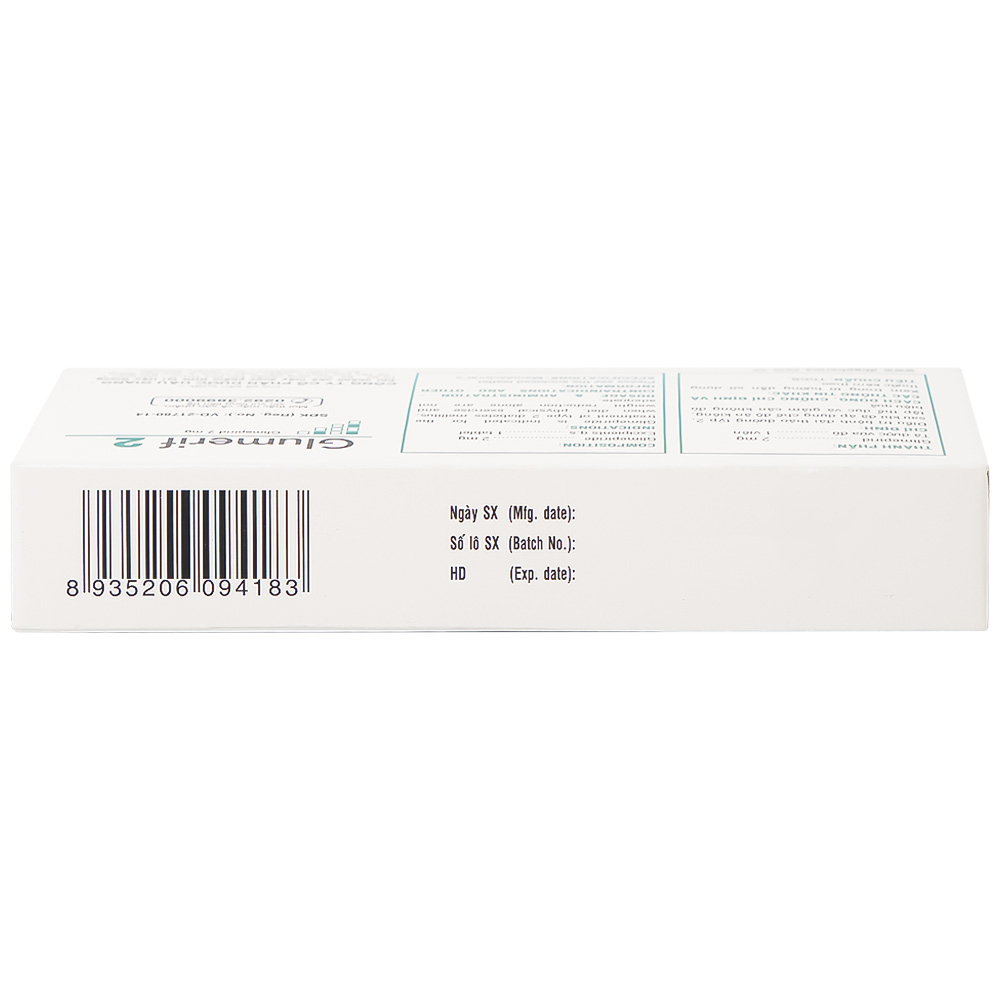 Thuốc Glumerif 2 DHG điều trị bệnh đái tháo đường típ 2 (3 vỉ x 10 viên)