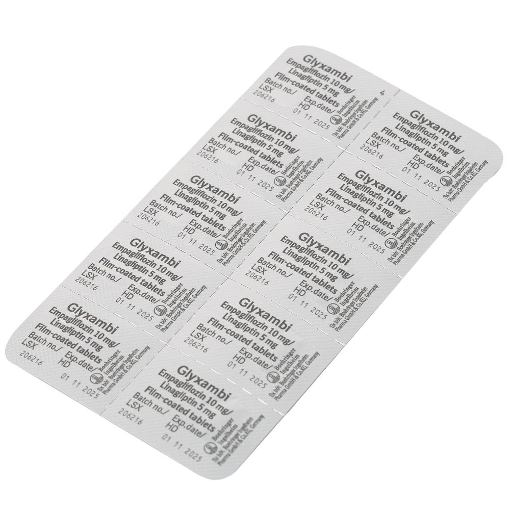 Thuốc Glyxambi 10mg/5mg Boehringer điều trị đái tháo đường típ 2 (3 vỉ x 10 viên)