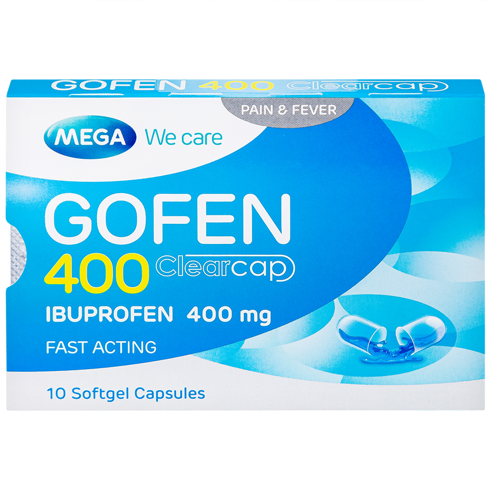Thuốc Gofen 400 MEGA We care điều trị hạ sốt, giảm đau (5 vỉ x 10 viên)