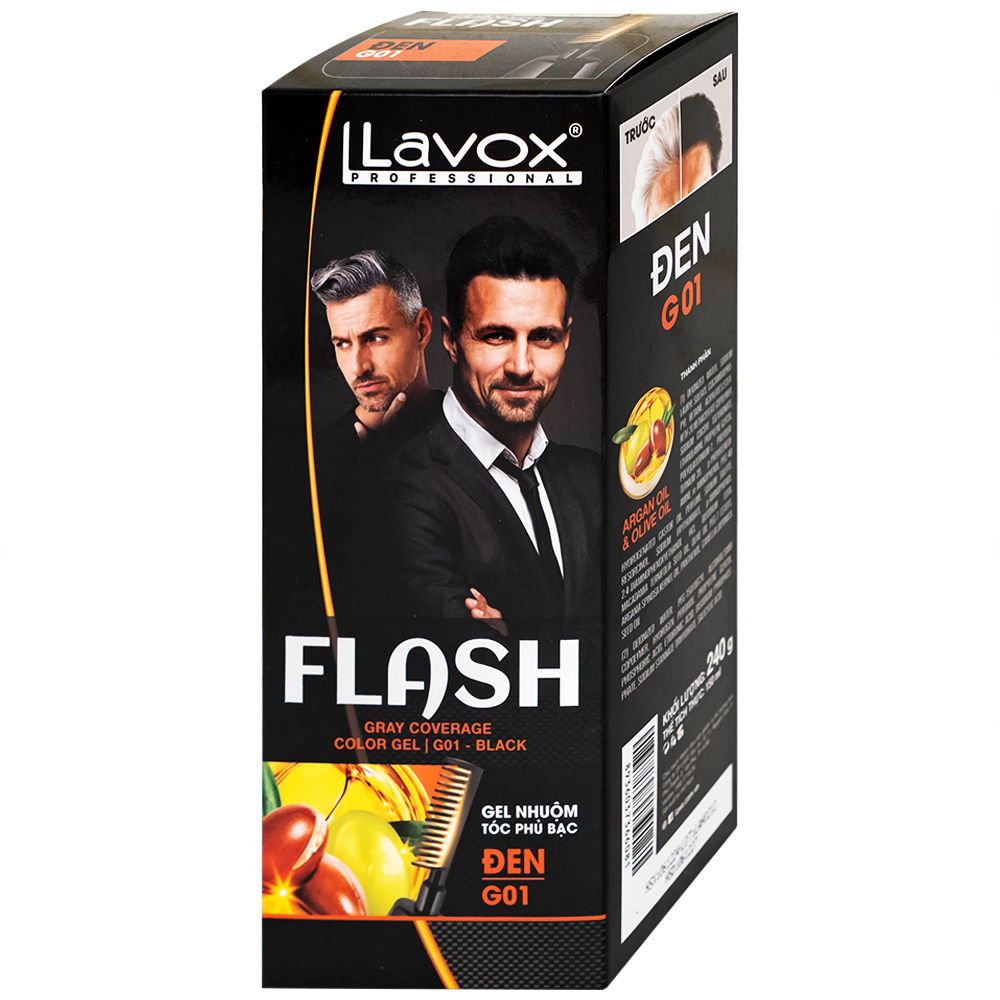 Dầu gội phủ bạc Lavox Flash màu đen G01 (150ml)
