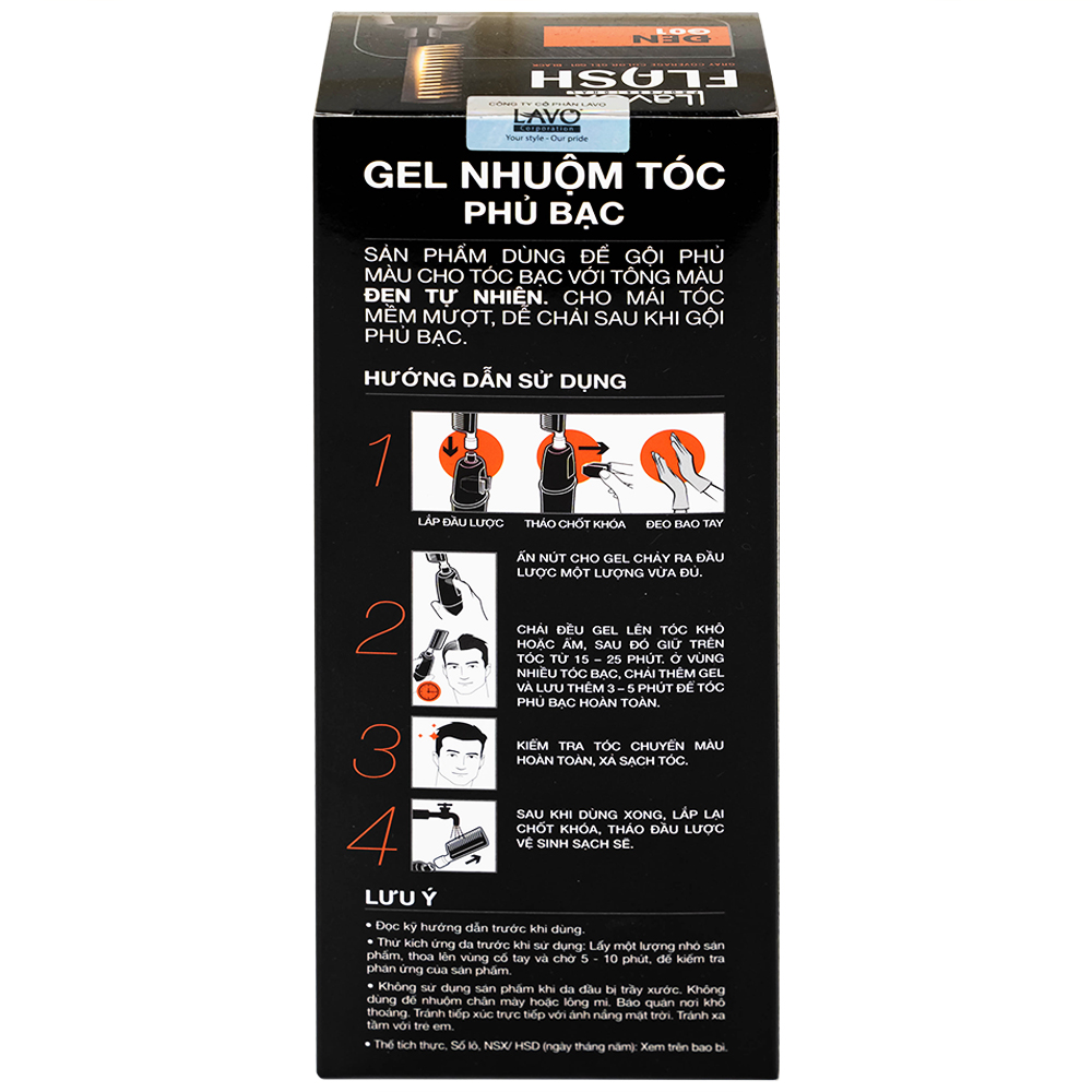 Dầu gội phủ bạc Lavox Flash màu đen G01 (150ml)