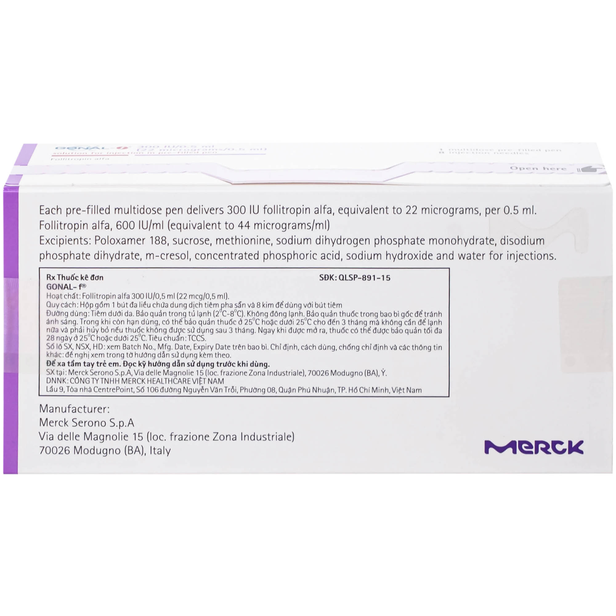 Gonal-F 300Iu Merck 0.5Ml Thuốc Kích Thích Noãn Phát Triển