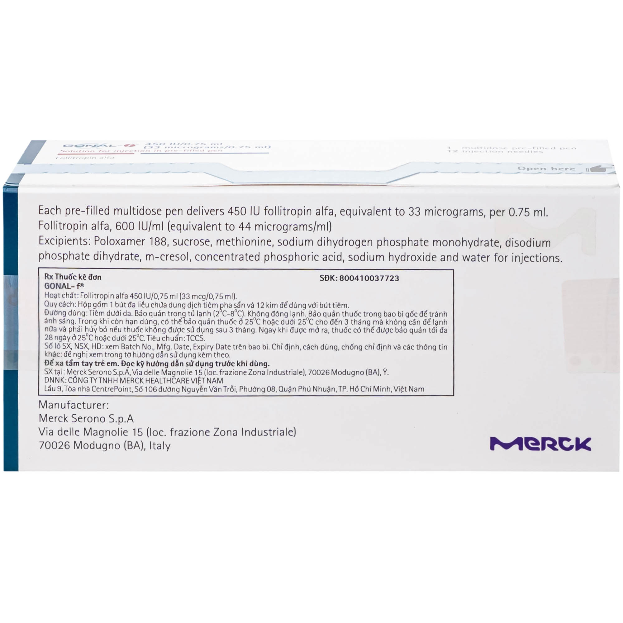 Gonal-F 450Iu Merck 0.75Ml Thuốc Kích Thích Noãn Phát Triển