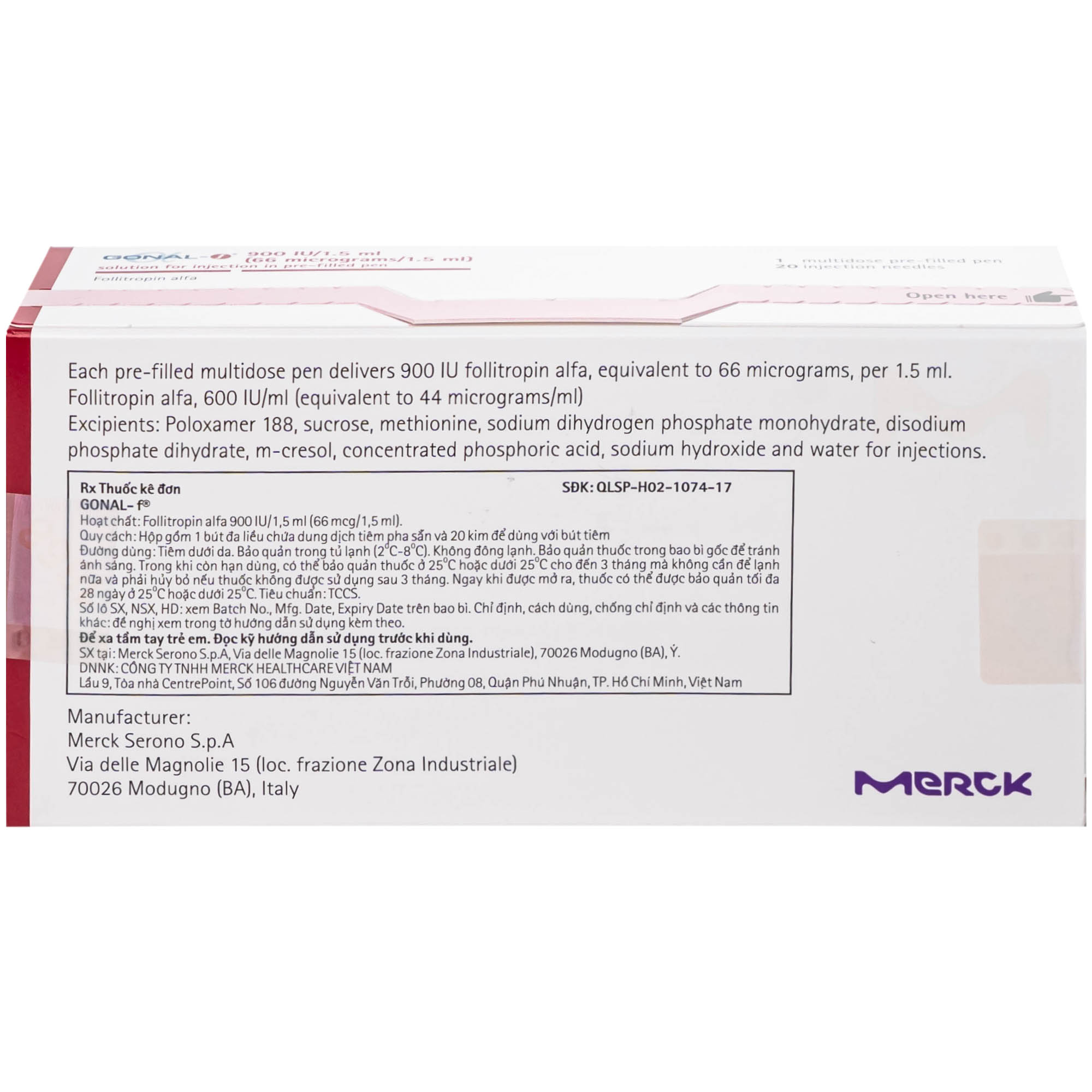 Gonal-F Pen 900Iu/1.5Ml Merck - Thuốc Kích Thích Noãn Phát Triển