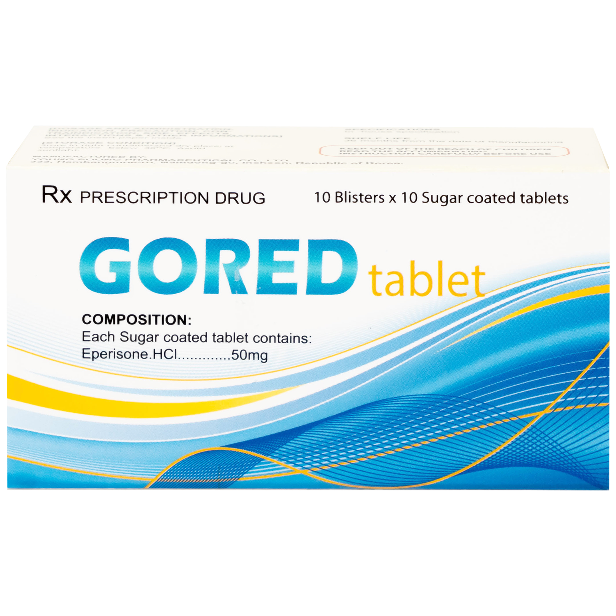 Thuốc Gored 50mg Young Poong điều trị hội chứng đốt sống cổ, viêm quanh khớp vai (10 vỉ x 10 viên)