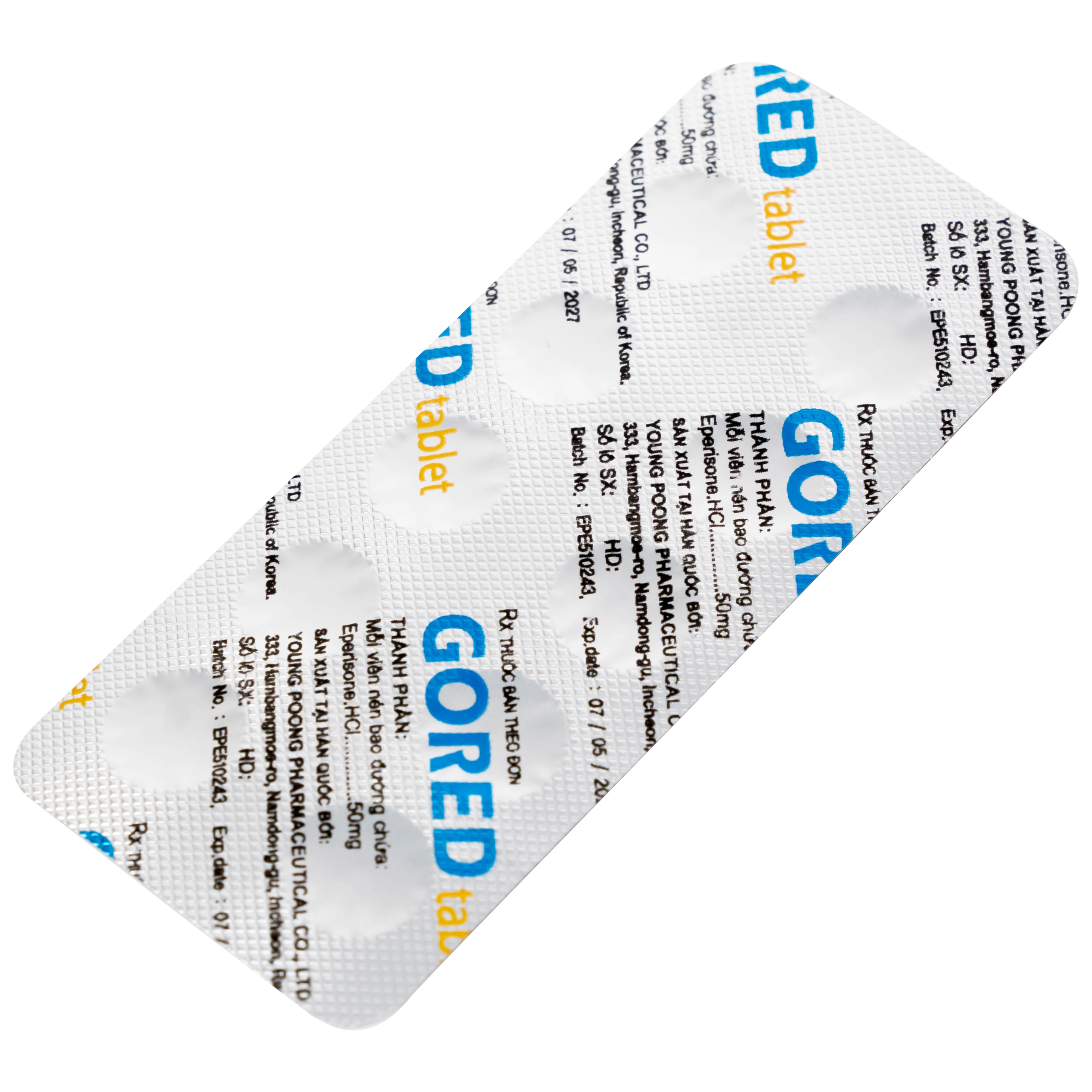 Thuốc Gored 50mg Young Poong điều trị hội chứng đốt sống cổ, viêm quanh khớp vai (10 vỉ x 10 viên)