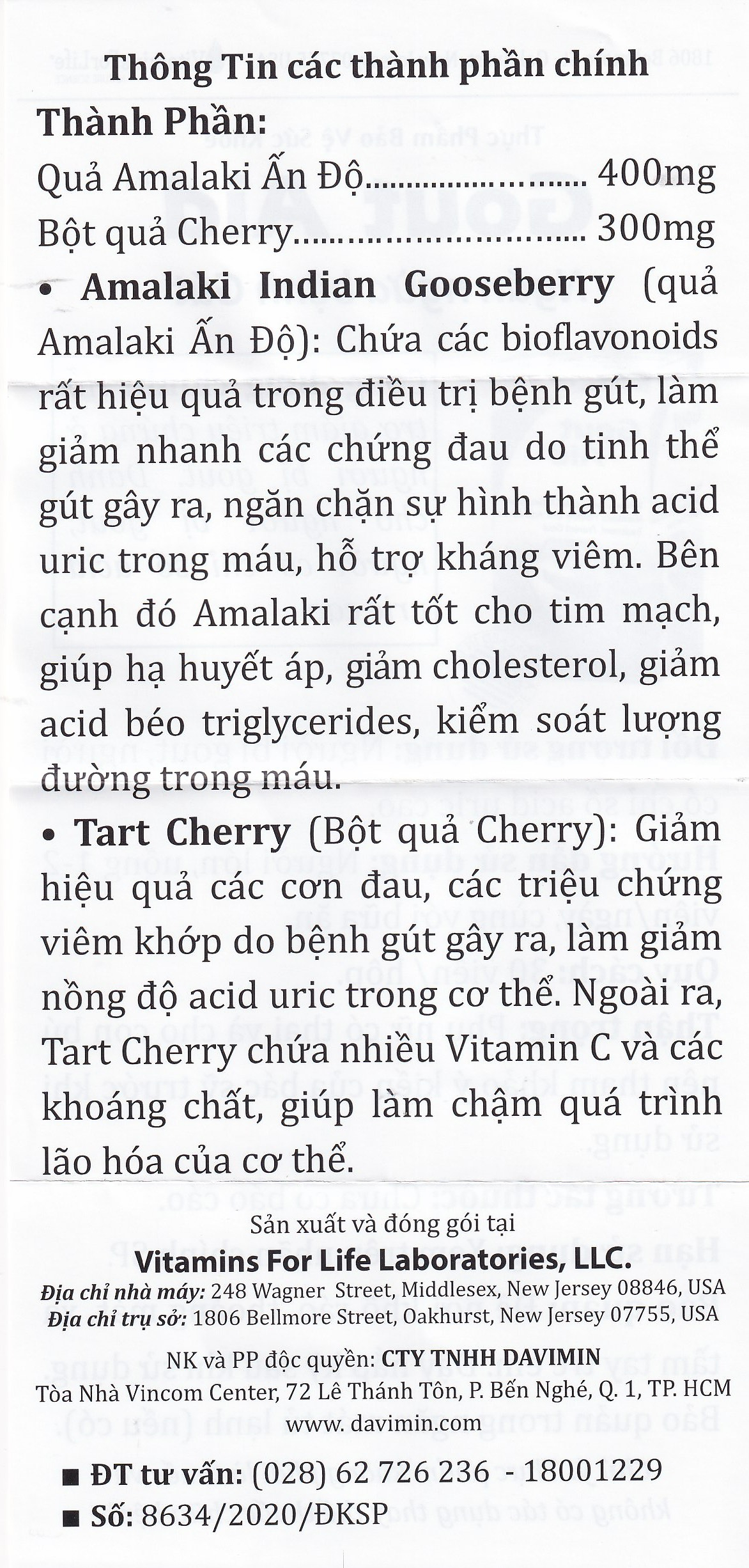 Viên uống hỗ trợ giảm đau cho người bị gout Gout Aid Vitamins For Life (30 viên)