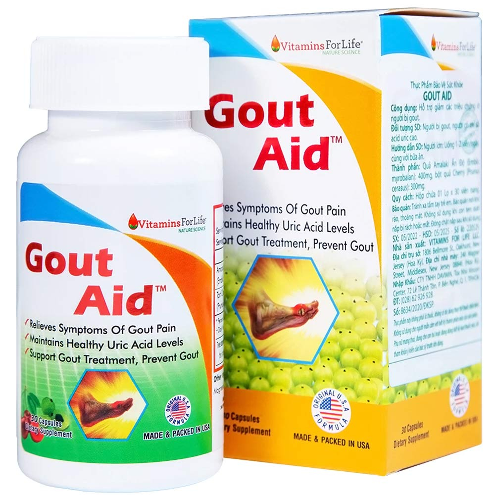 Viên uống hỗ trợ giảm đau cho người bị gout Gout Aid Vitamins For Life (30 viên)