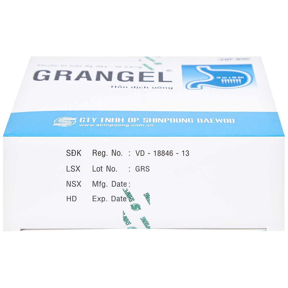 Hỗn dịch uống Grangel Shinpoong Deawoo điều trị viêm loét dạ dày - tá tràng cấp, mạn tính (20 gói)