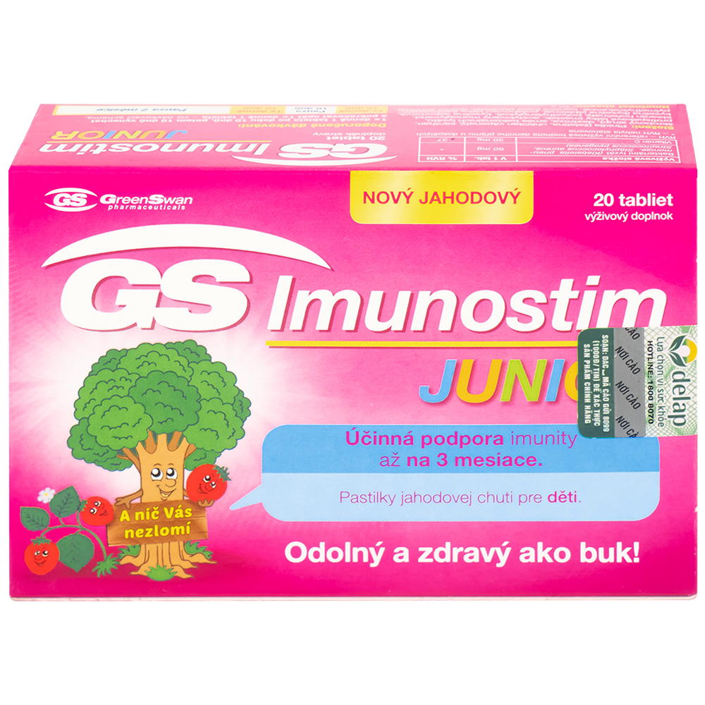 Viên giúp giảm nguy cơ viêm mũi họng GS Imunostim Junior (2 vỉ x 10 viên)