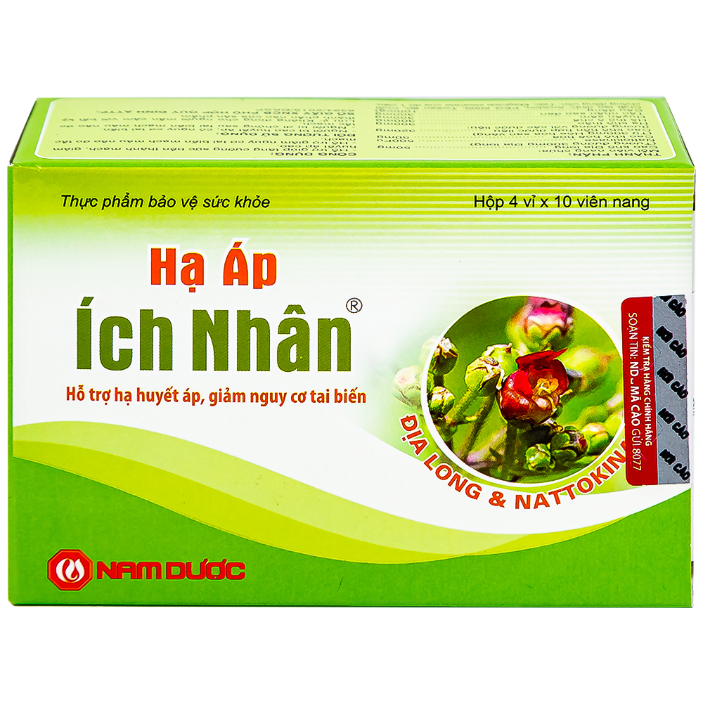 Viên hỗ trợ giảm huyết áp cao Hạ Áp Ích Nhân (4 vỉ x 10 viên)