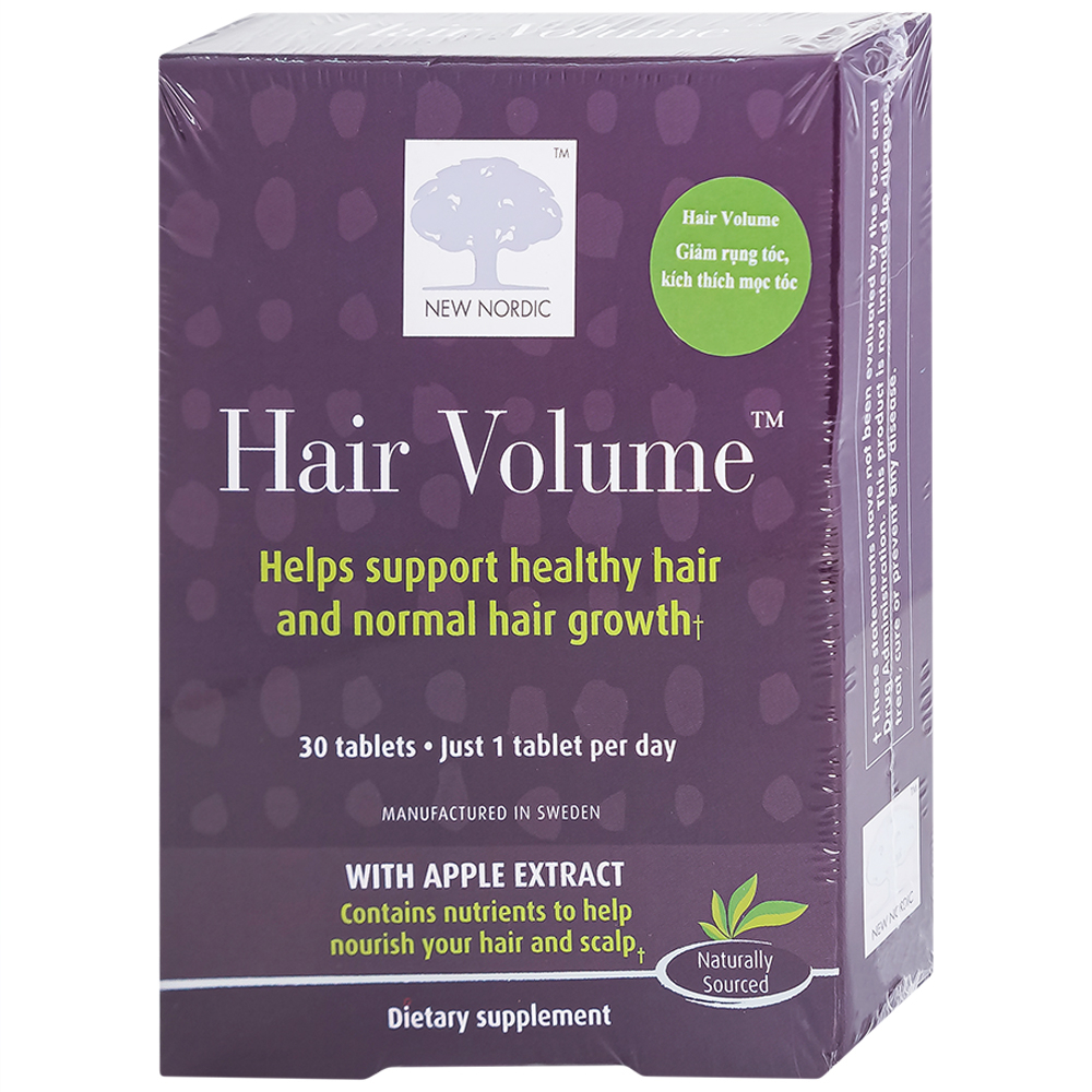 Viên uống giúp tóc chắc khỏe, đẹp tóc, hạn chế rụng tóc Hair Volume New Nordic (30 viên)