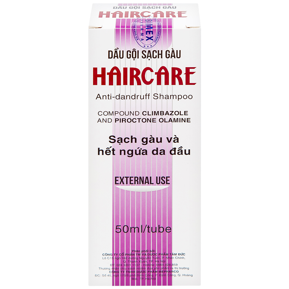 Dầu gội Haircare Bimex dưỡng tóc, ngăn ngừa gàu (50ml)