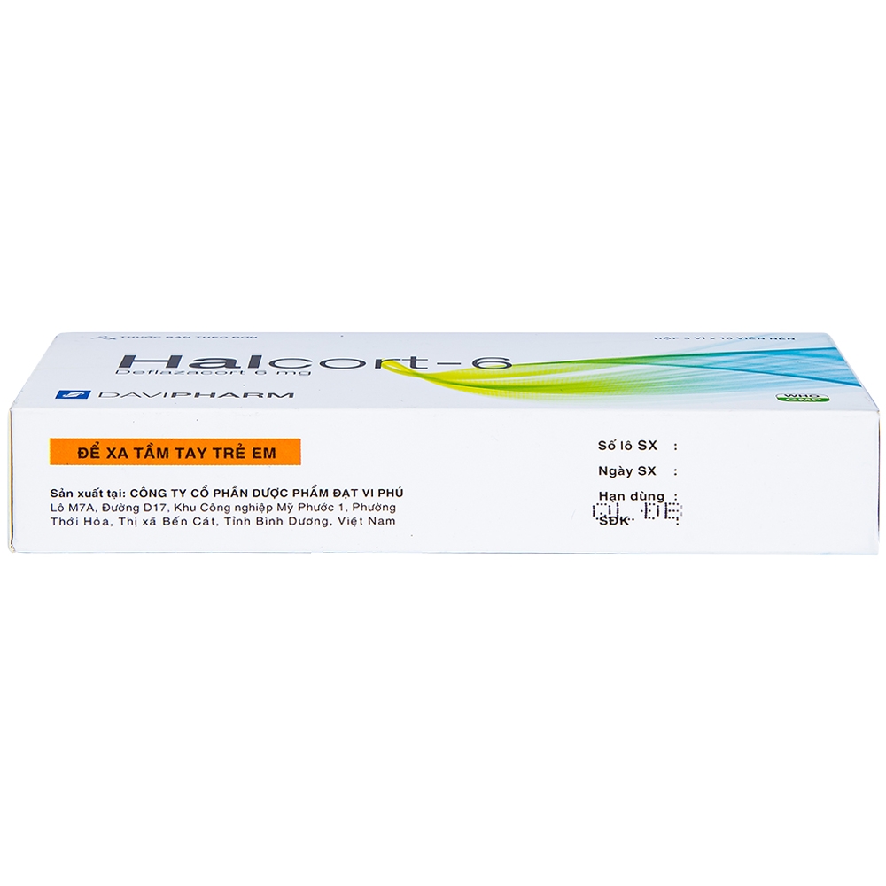 Thuốc Halcort-6 Davipharm kháng viêm, trị viêm khớp dạng thấp, điều trị sốc phản vệ, hen (3 vỉ x 10 viên)