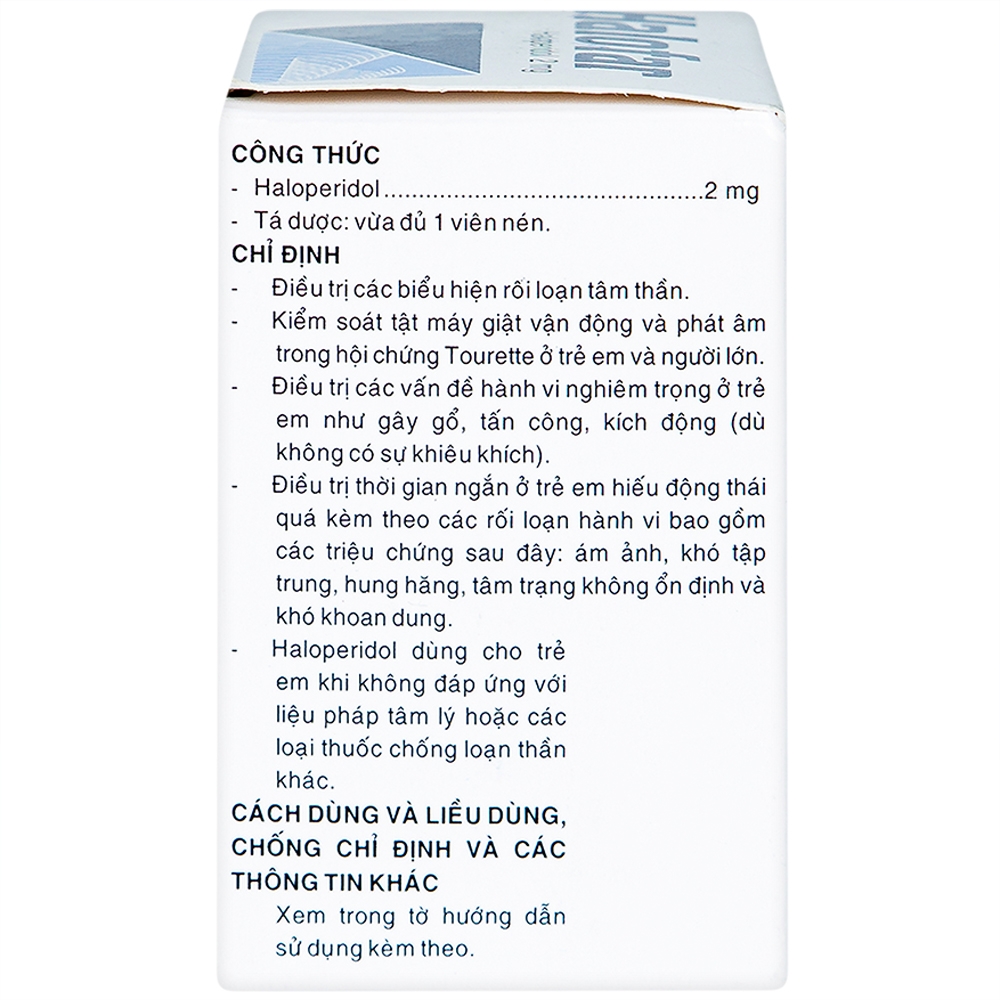 Thuốc Halofar Pharmedic điều trị các biểu hiện rối loạn tâm thần (10 vỉ x 20 viên)