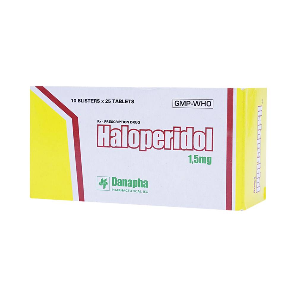 Thuốc Haloperidol 1.5mg Danapha điều trị các trạng thái kích động tâm thần, vận động (10 vỉ x 25 viên)