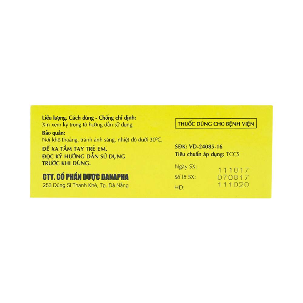 Thuốc Haloperidol 1.5mg Danapha điều trị các trạng thái kích động tâm thần, vận động (10 vỉ x 25 viên)