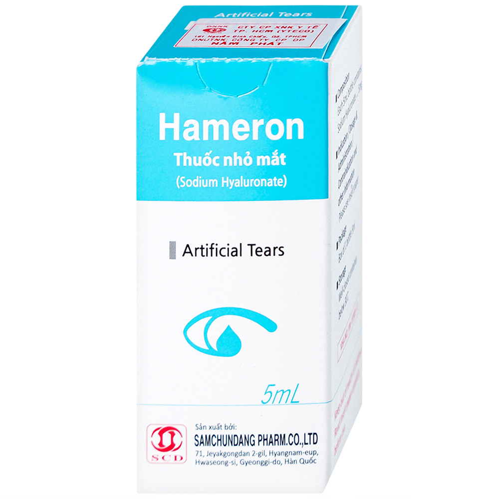 Thuốc nhỏ mắt Hameron hỗ trợ làm giảm khô mắt và làm chất bôi trơn khi sử dụng kính áp tròng (5ml)