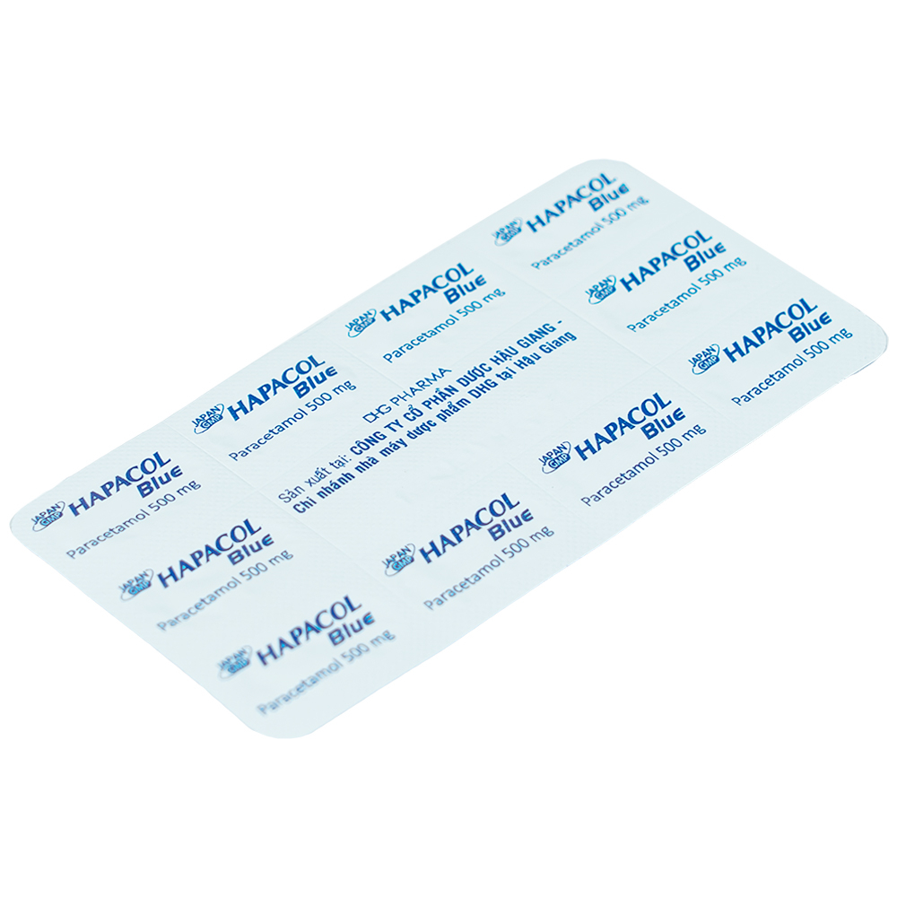 Thuốc Hapacol Blue 500 DHG điều trị đau đầu, đau nửa đầu, đau răng (10 vỉ x 10 viên)