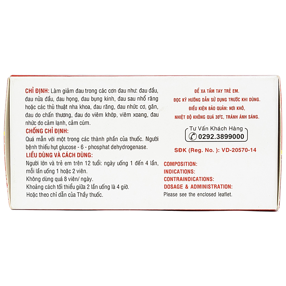 Thuốc Hapacol Extra DHG giảm đau đầu, đau nửa đầu (10 vỉ x 10 viên)