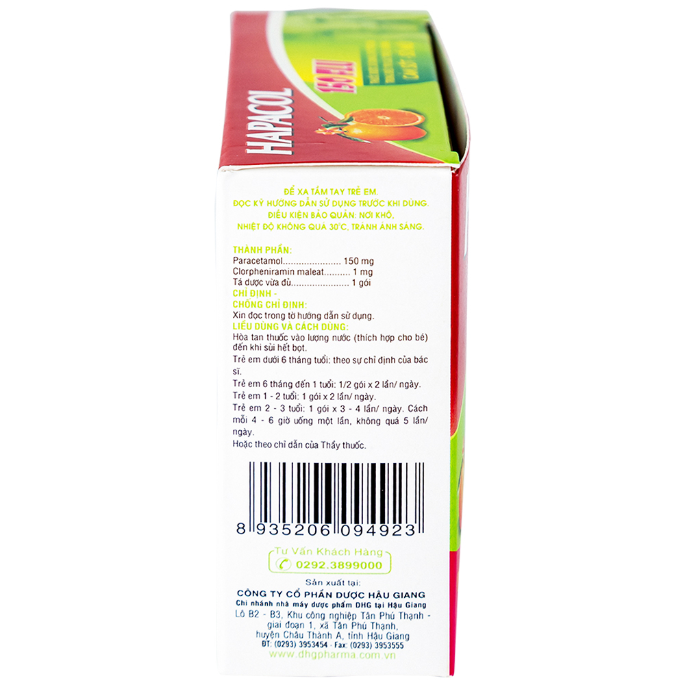 Bột Hapacol 150 Flu DHG giảm đau, hạ sốt (24 gói)