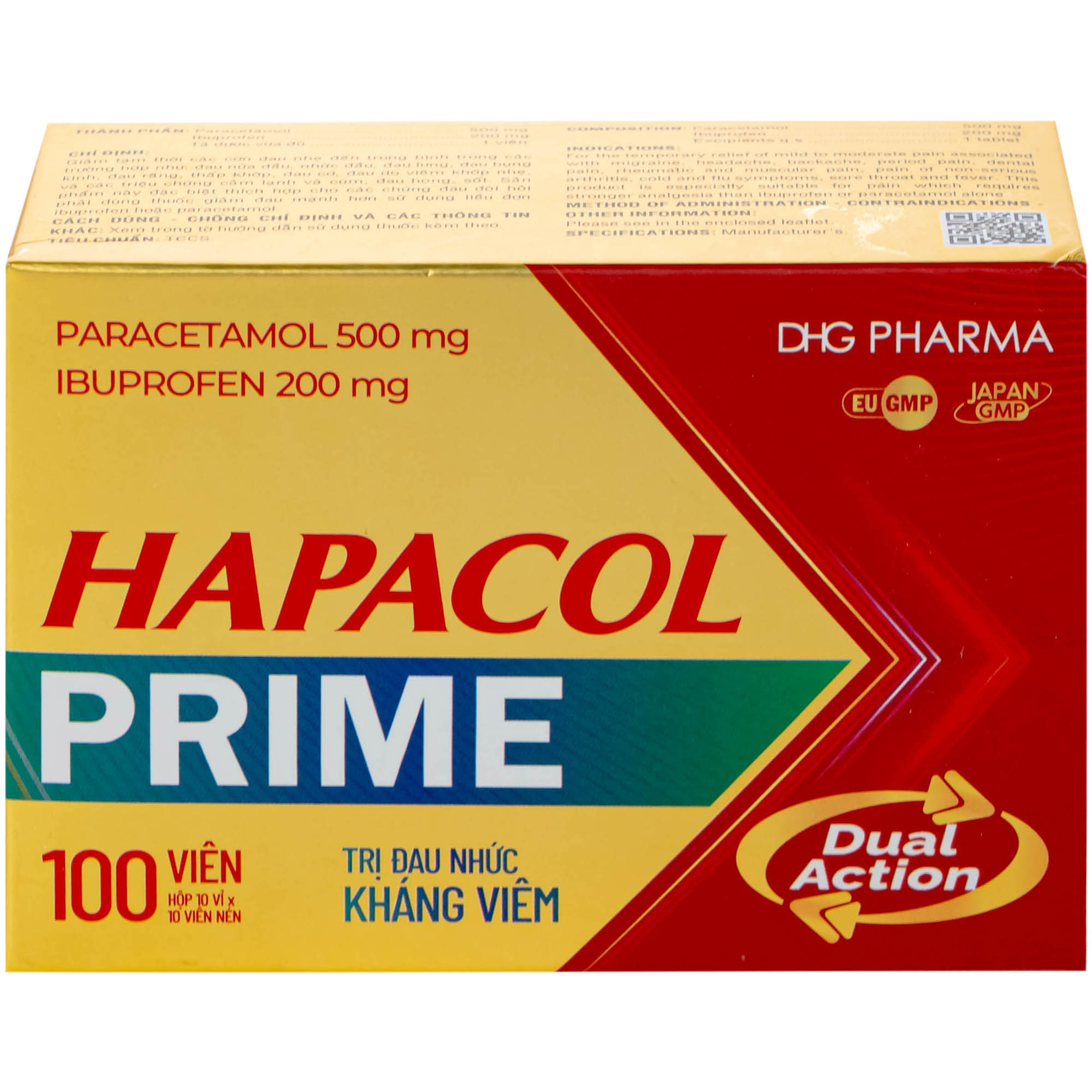 Hapacol Prime Đau Nhức Kháng Viêm Dhg Pharma 10X10