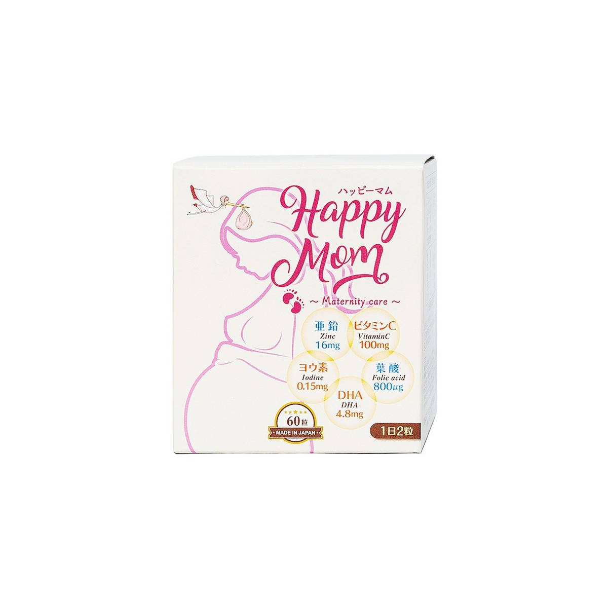 Viên uống bổ sung vitamin và khoáng chất cho bà mẹ trước, trong và sau thai kỳ Happy Mom Jpanwell (60 viên)