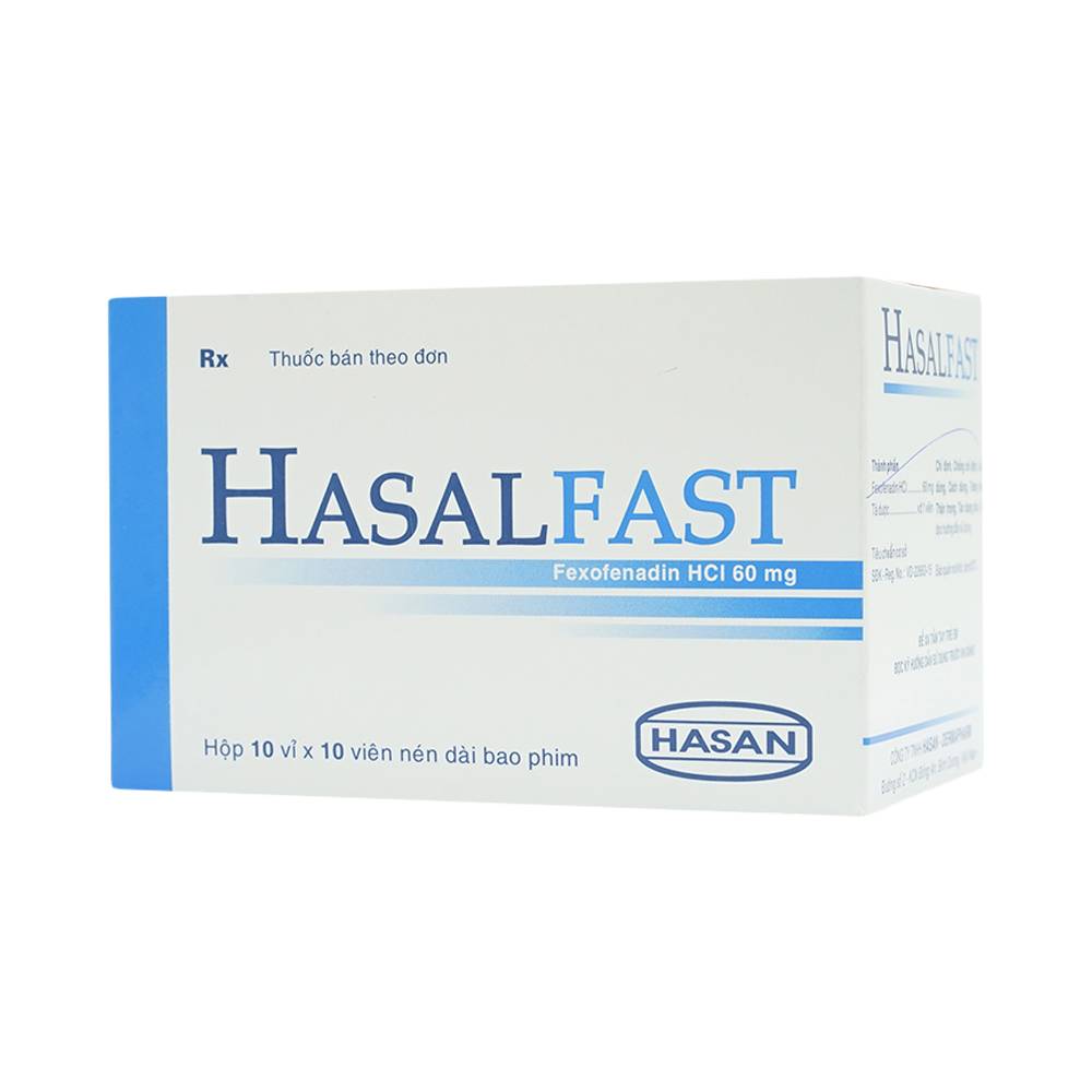 Thuốc Hasalfast Hasan điều trị viêm mũi dị ứng theo mùa, mày đay mạn tính vô căn (10 vỉ x 10 viên)