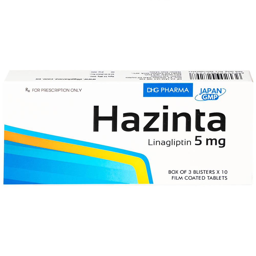 Thuốc Hazinta 5 DHG điều trị đái tháo đường típ 2 (3 vỉ x 10 viên)