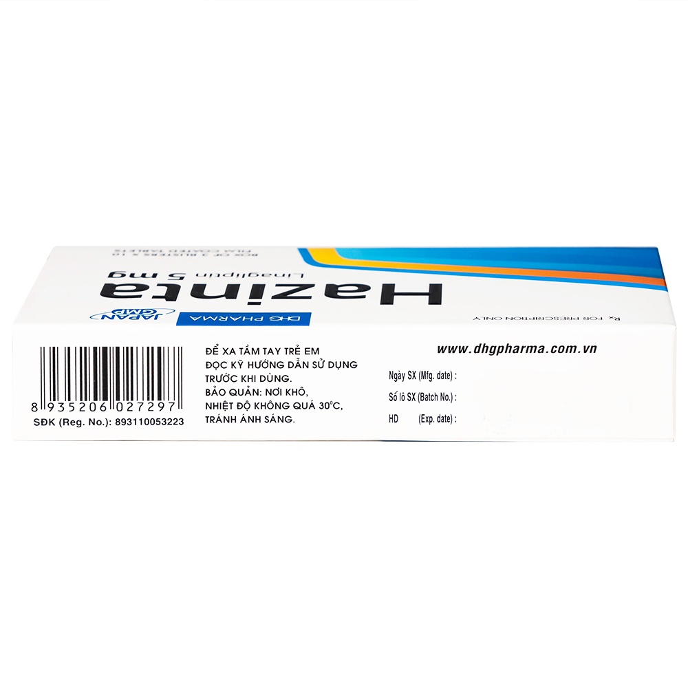 Thuốc Hazinta 5 DHG điều trị đái tháo đường típ 2 (3 vỉ x 10 viên)