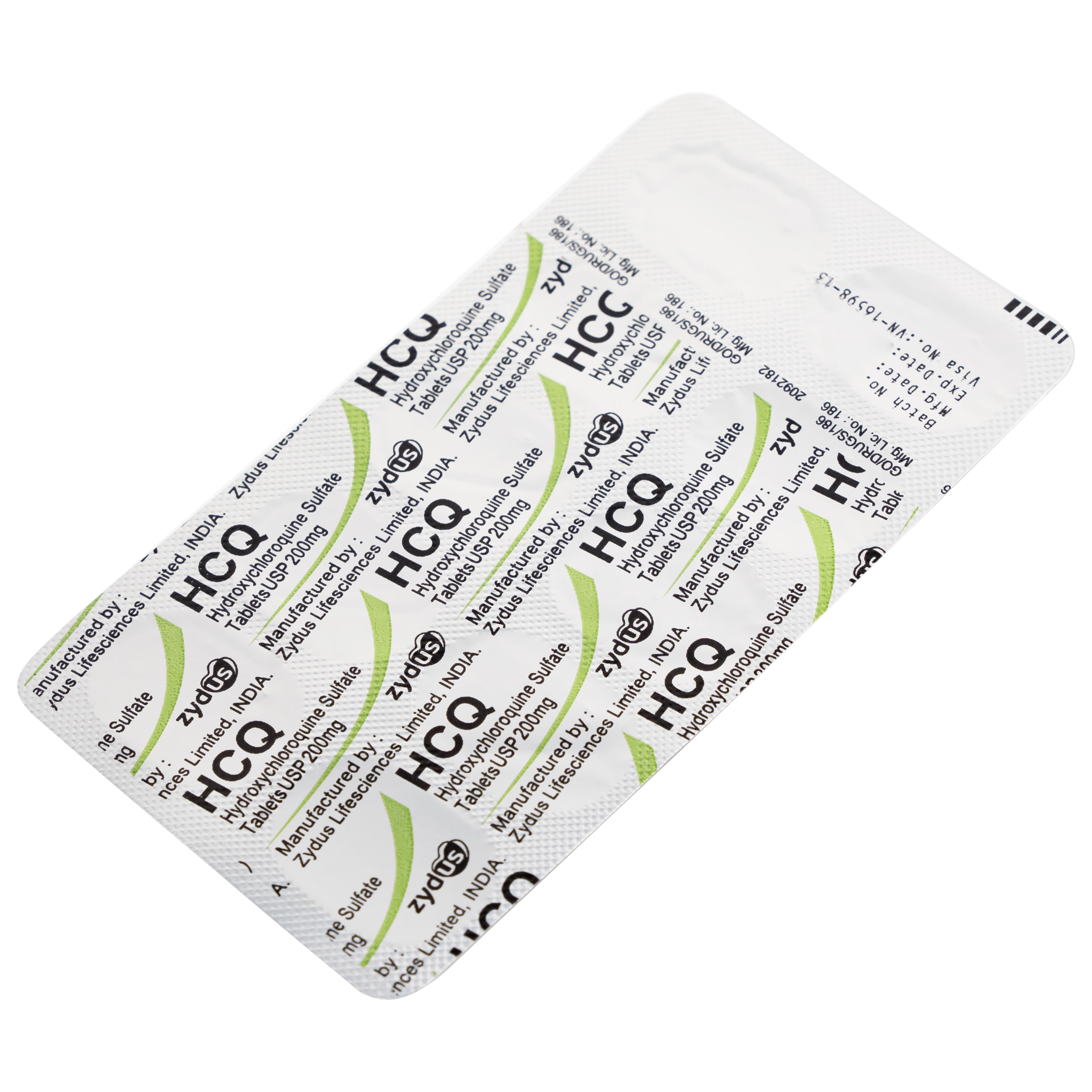 Thuốc HCQ 200mg Zydus phòng ngừa hoặc điều trị sốt rét cấp tính (10 vỉ x 10 viên)