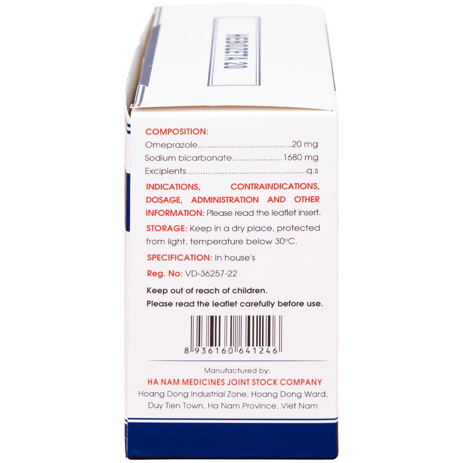 Thuốc Hebozeta 20 Hamedi điều trị ngắn hạn loét tá tràng tiến triển (30 gói)