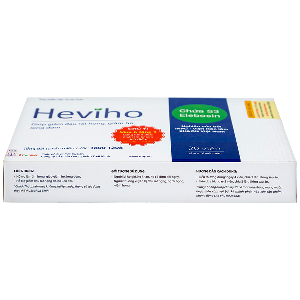 Viên uống giảm ho long đờm Heviho Thái Minh (2 vỉ x 10 viên)