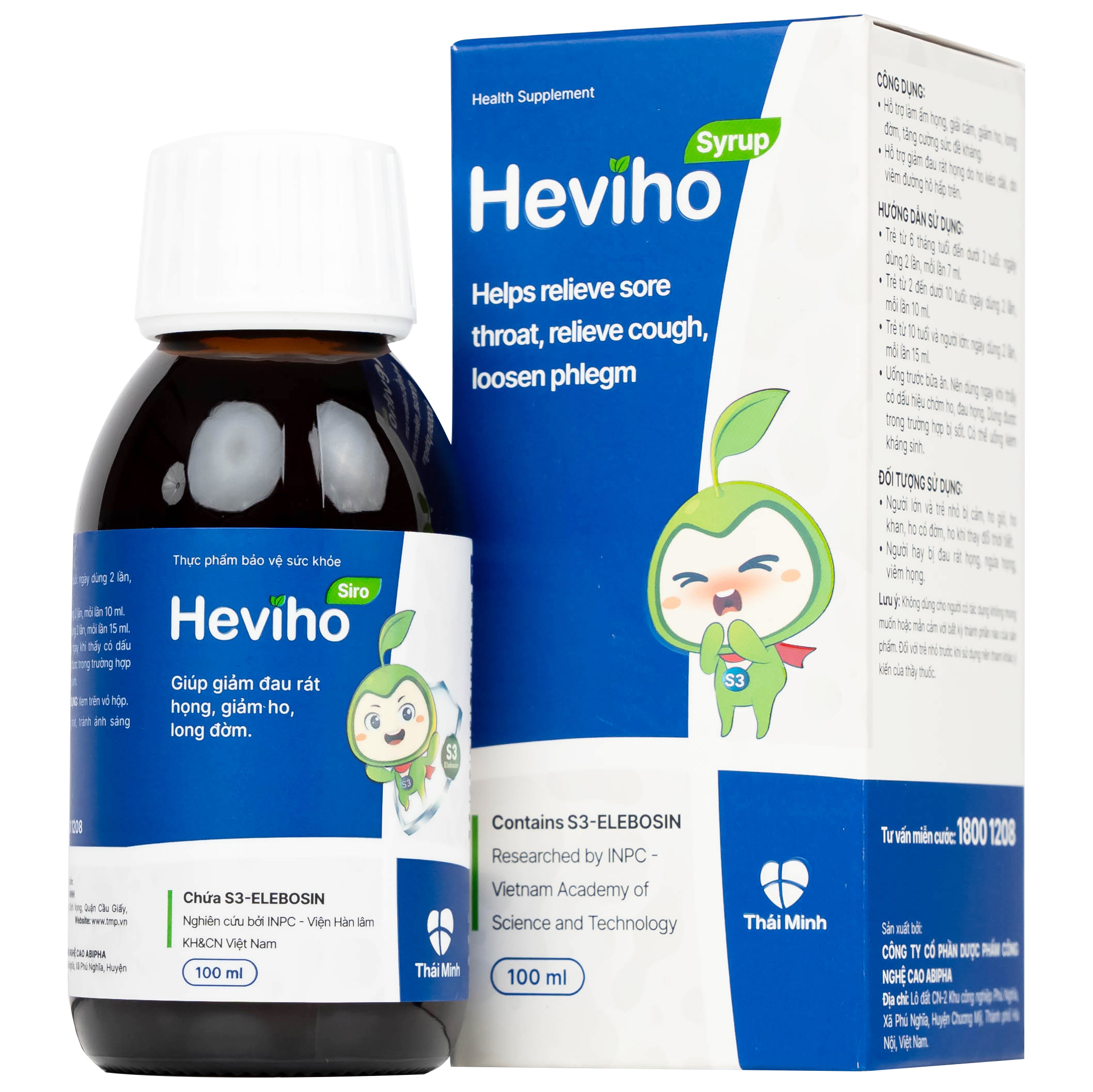 Siro giảm ho long đờm Heviho Thái Minh (100ml)
