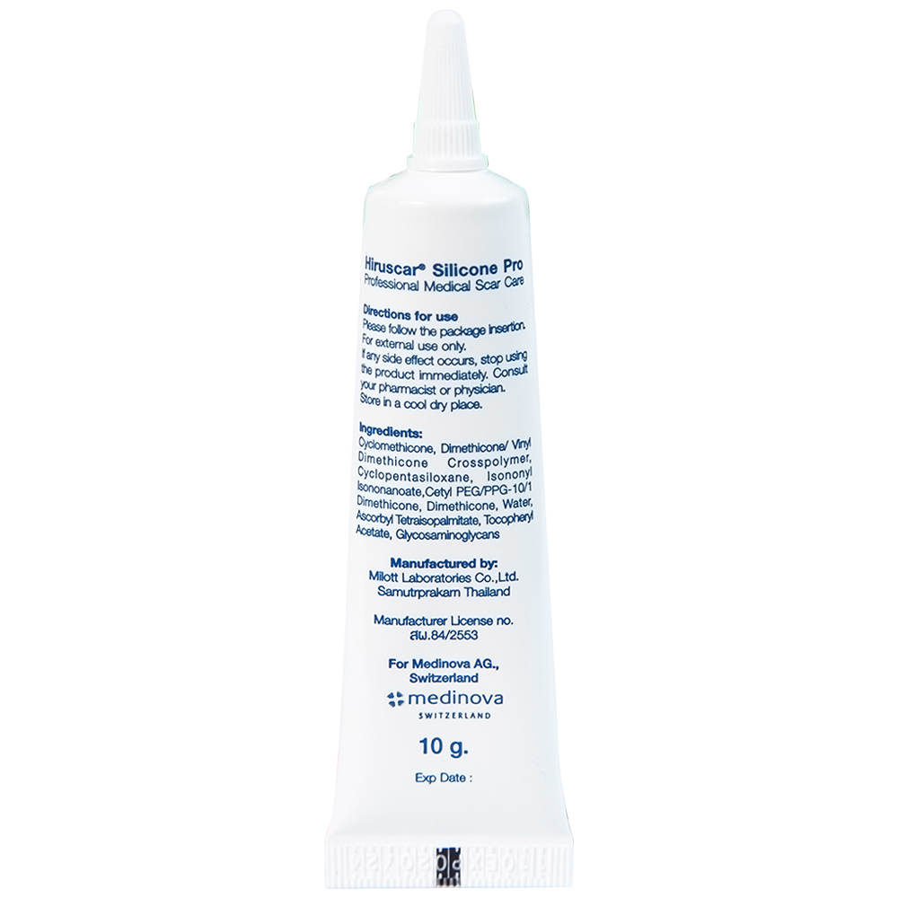 Gel bôi Hiruscar Silicone Pro mờ sẹo mổ, to lồi phì đại (10g)