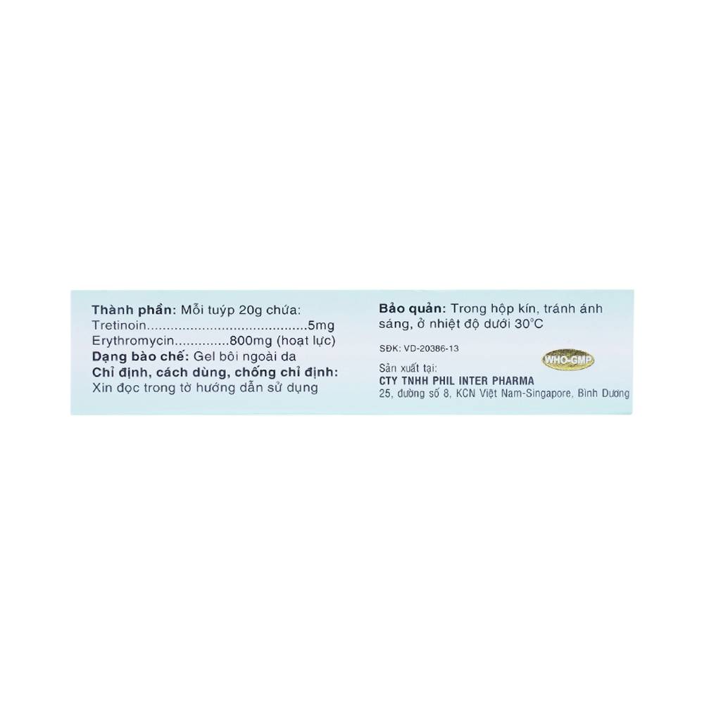 Gel bôi da Hiteen Phil điều trị mụn trứng cá dạng vi u nang hoặc kèm viêm, mụn trứng cá mủ sần (20g)