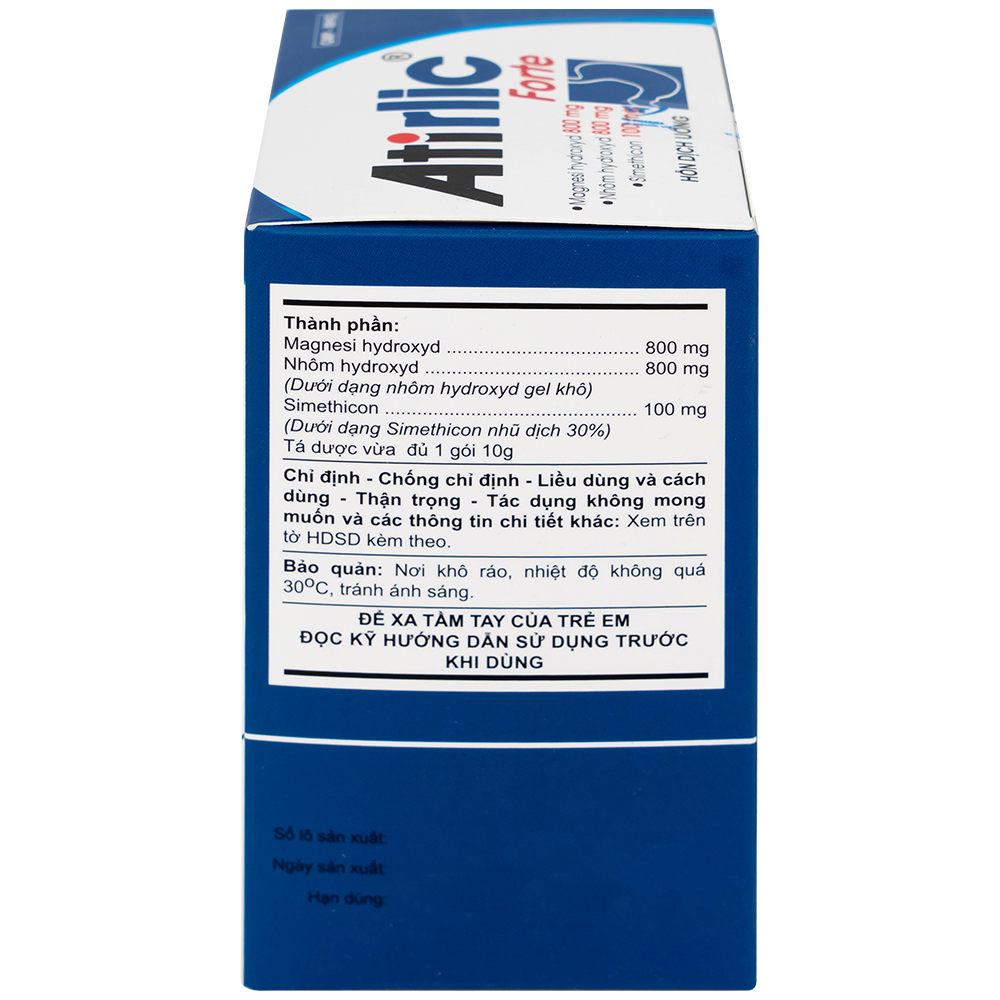 Hỗn dịch uống Atirlic forte 10g An Thiên giảm triệu chứng tăng acid dạ dày (20 gói)