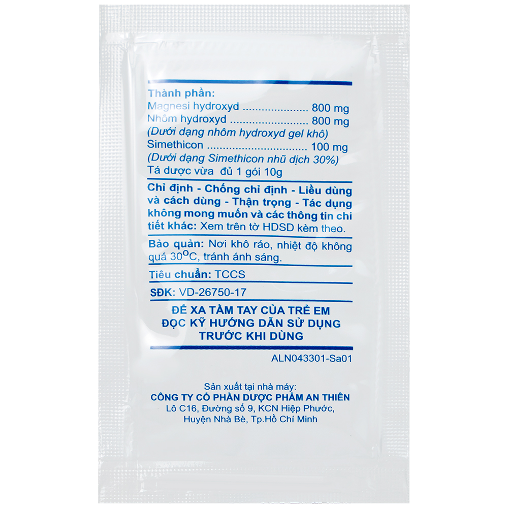 Hỗn dịch uống Atirlic forte 10g An Thiên giảm triệu chứng tăng acid dạ dày (20 gói)