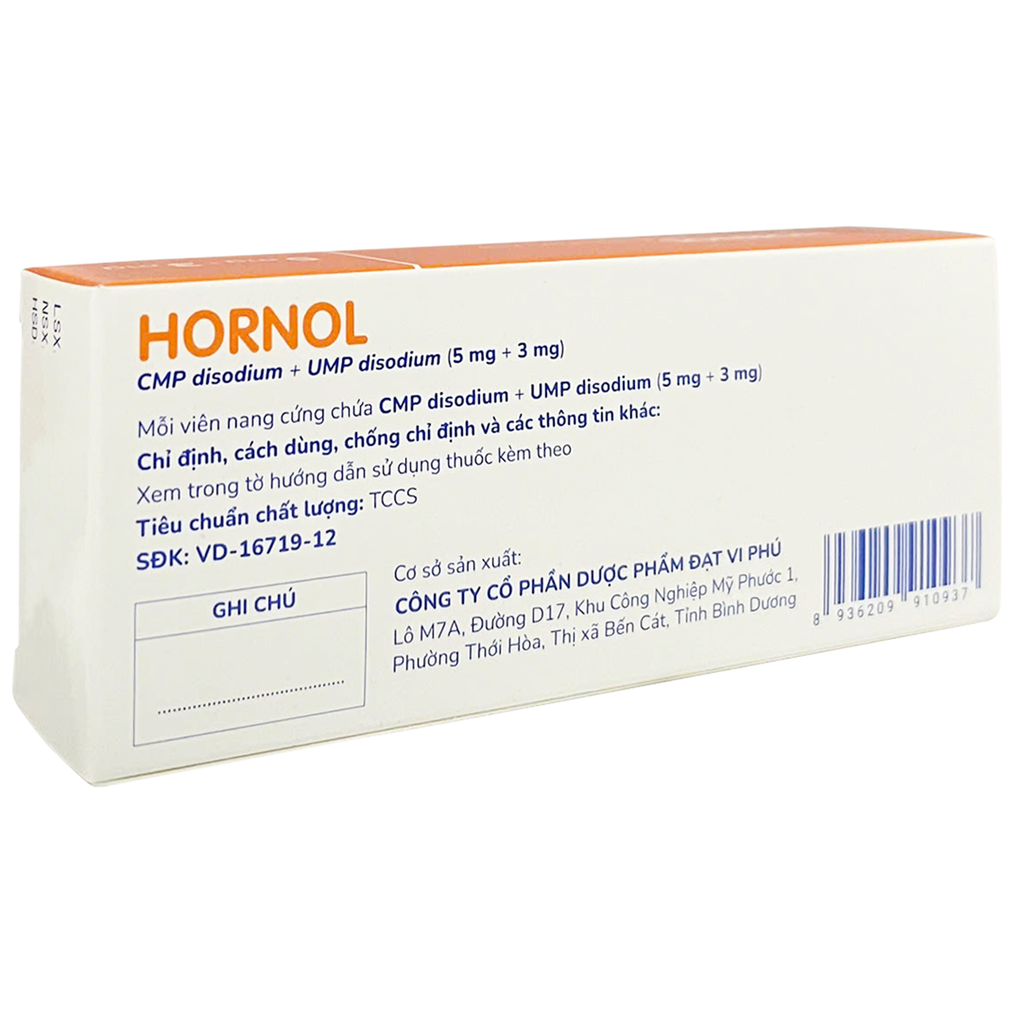 Thuốc Hornol Đạt Vi Phú điều trị chứng đau dây thần kinh mặt, dây thần kinh sinh ba (3 vỉ x 10 viên)