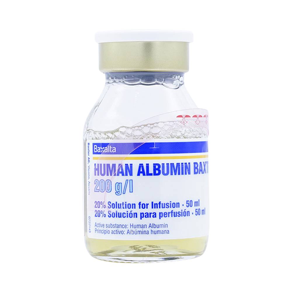 Dung dịch tiêm Human Albumin Takeda 200g/l dùng trong phục hồi và duy trì thể tích máu (50ml)