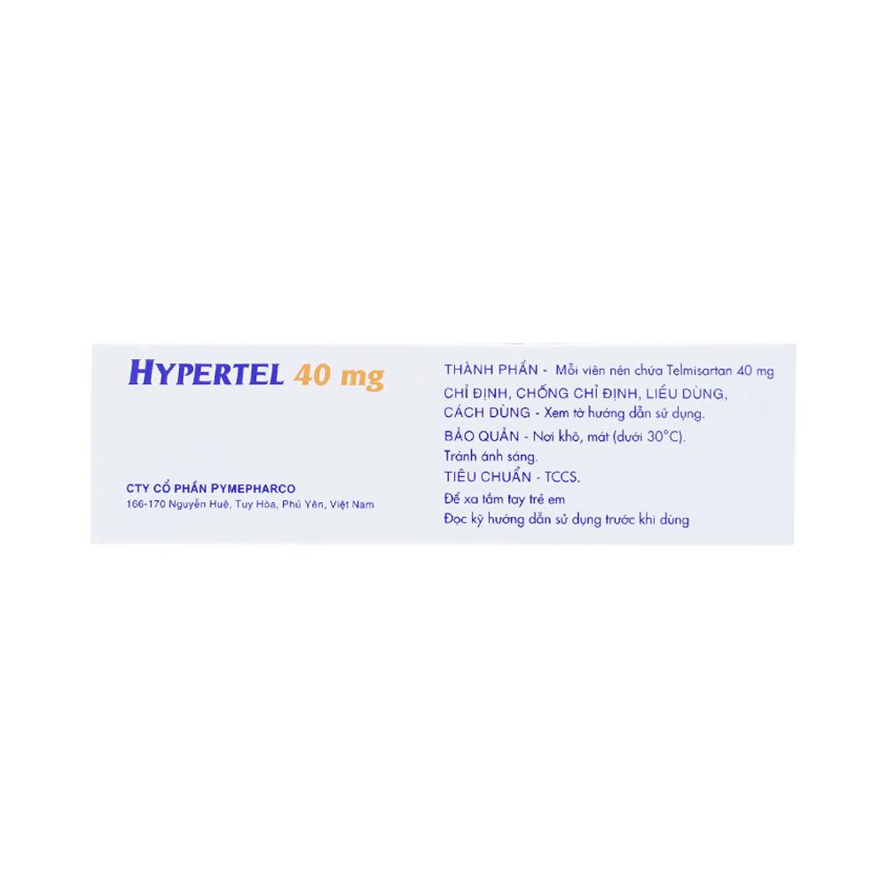 Thuốc Hypertel 40mg Pymepharco điều trị cao huyết áp vô căn (4 vỉ x 7 viên) 