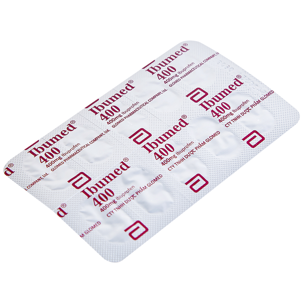 Thuốc Ibumed 400 Glomed giảm đau do cảm cúm, cảm lạnh, viêm khớp dạng thấp (10 vỉ x 10 viên)
