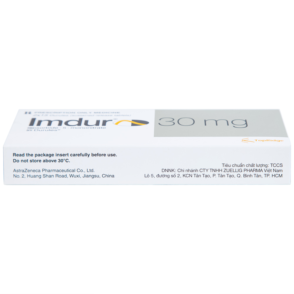 Thuốc Imdur 30mg AstraZeneca điều trị dự phòng đau thắt ngực (2 vỉ x 15 viên)