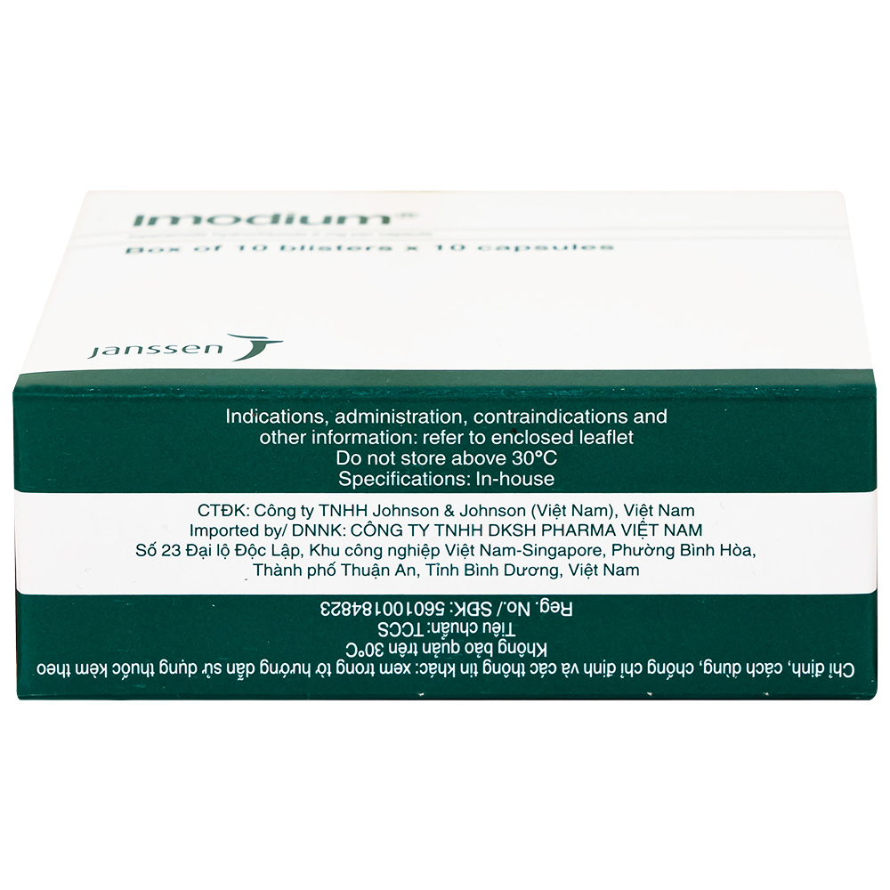 Thuốc Imodium 2mg Janssen điều trị tiêu chảy cấp tính (10 vỉ x 10 viên)