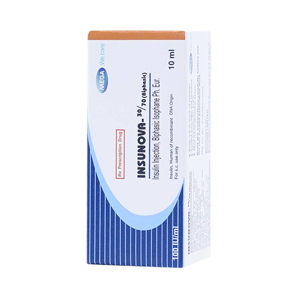  Thuốc tiêm Insunova 30/70 100IU MEGA We care điều trị đái tháo đường (10ml)