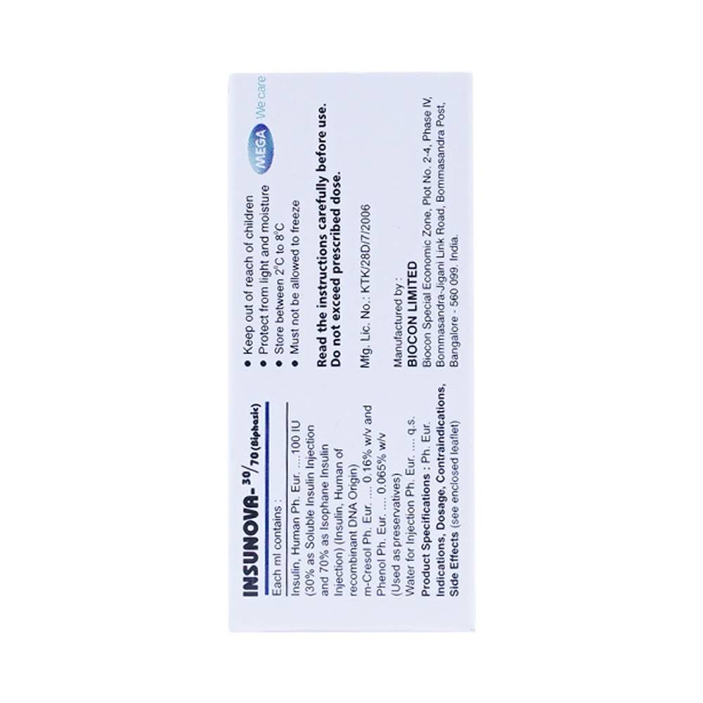  Thuốc tiêm Insunova 30/70 100IU MEGA We care điều trị đái tháo đường (10ml)